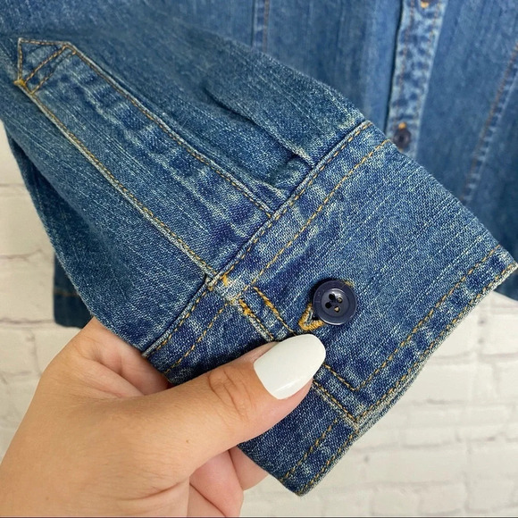 Levi's Essential Western Vintage Y2K Shirt Jacket Shacket Small PETITE - Picture 8 of 11